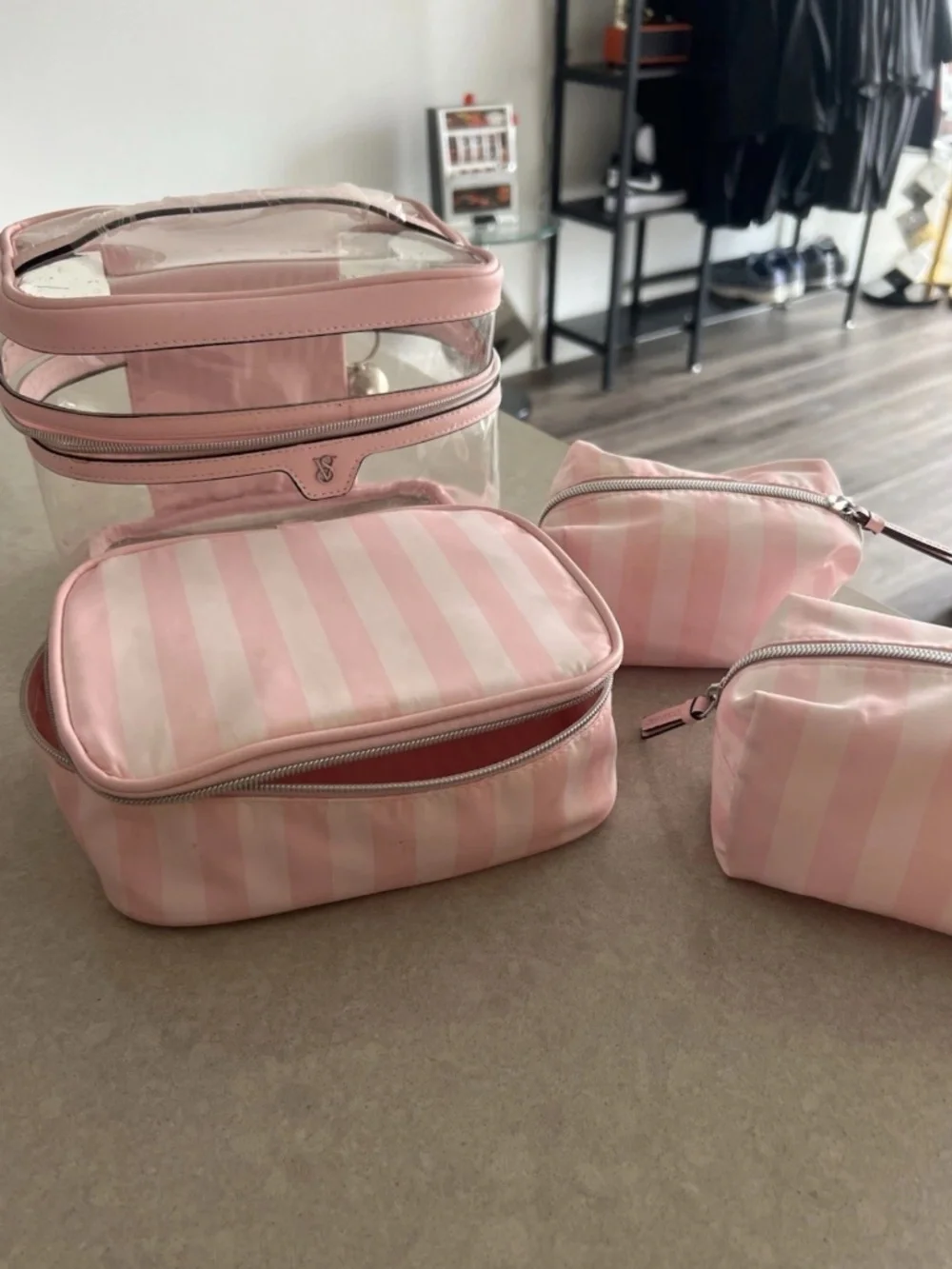 Lightly used Victoria secret originally $60 3 piece travel makeup vanity set